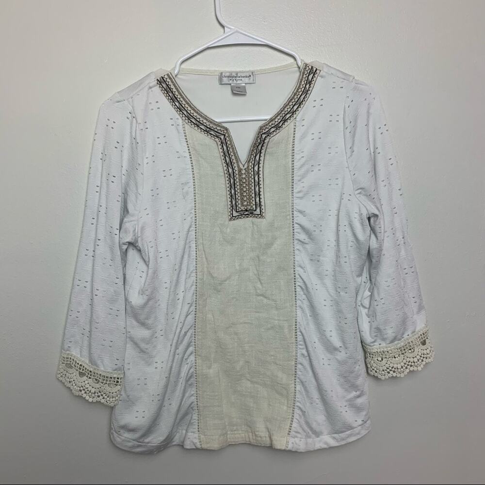 Christopher & Banks White Lace Top